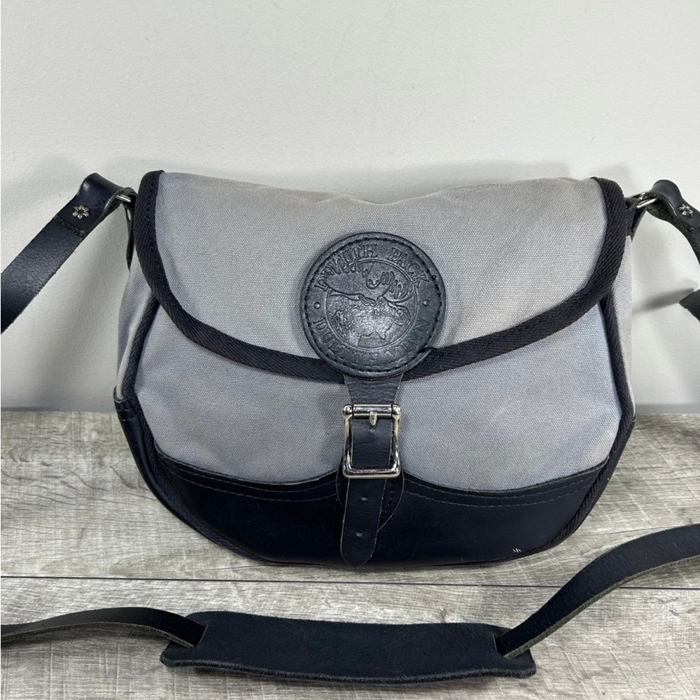 Duluth Pack Deluxe Shell Black Leather & Gray Everyday Going-Out Bag Pursenv